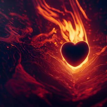 Illustration of a Burning Heart. High quality illustration