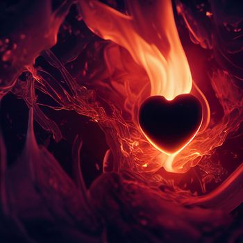 Illustration of a Burning Heart. High quality illustration