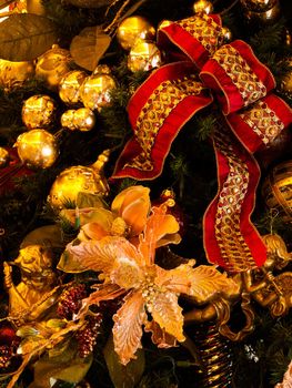 Christmas tree in historical Broadmoor Hotel during the White Lights ceremony.