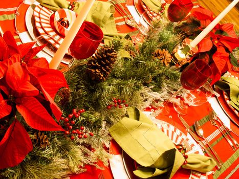 A table set for a holiday meal.