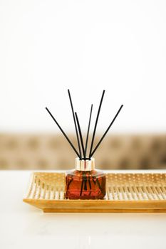 Air freshener, reed diffuser and aromatherapy concept - Home fragrance bottle, european luxury house decor and interior design details