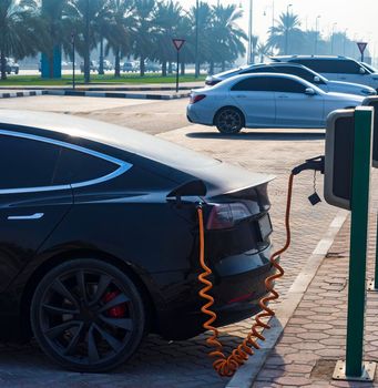 Electrical vehicle at the charging station