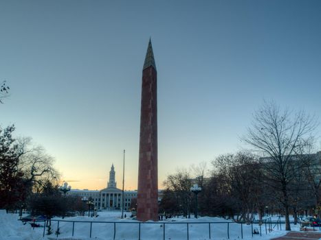 Monument in Civic Center in Denver, Colorado.