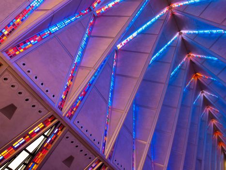 Interior of Air Force Chapel in Colorado Springs, Colorado.