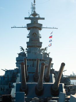 Battleship of US Navy at the museum in Mobile, AL.