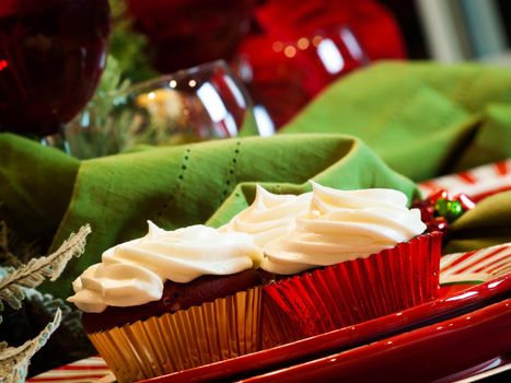 A table set for a holiday meal.