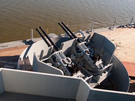 Battleship of US Navy at the museum in Mobile, AL.