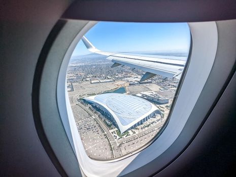 aerial views of los angeles from an air plane