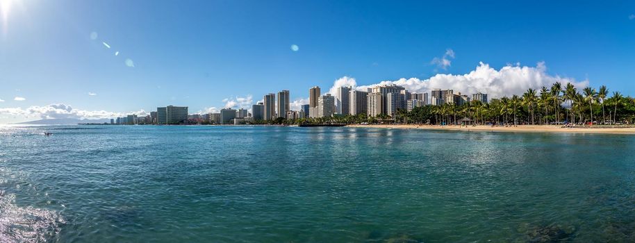 Ocean Water, Waikiki Beach, and Hotel Towers