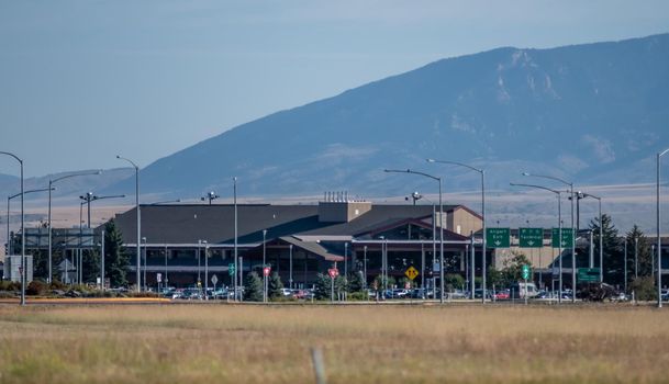 Bozeman montana airport and rocky mountains