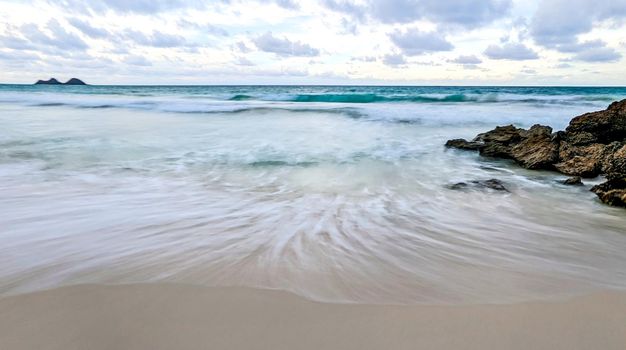 View of Rabbit Island from Waimanalo Beach on Oahu, Hawai