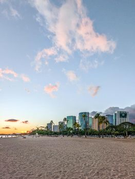 Spectacular view of Honolulu city, Oahu