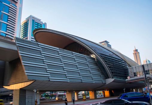 Metro station in Shaikh Zayed road, Dubai, UAE. Outdoors