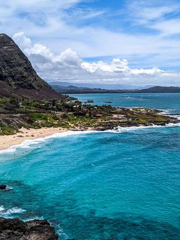 Makapuu Beach looking towards Waimanalo Bay on the Windward coast of Oahu, Hawaii.