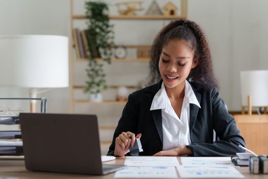 Business Accountant woman Hand Stamping On Cash on bill. finance concept.