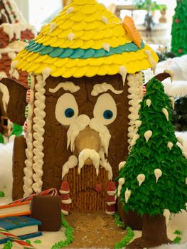 Gingerbread house in historical Broadmoor Hotel during the White Lights ceremony.