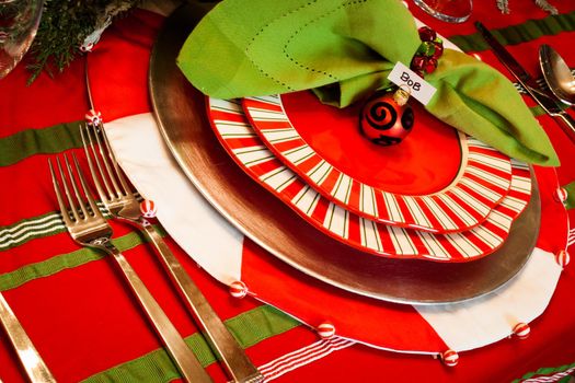 A table set for a holiday meal.