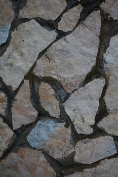 Twenty years old wall with stones in abandoned Kastri greek village retro background high quality big size prints