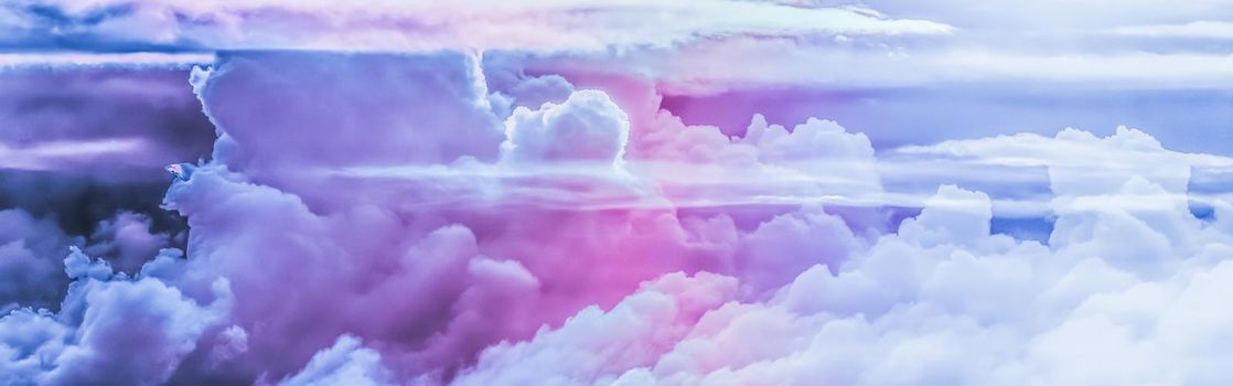 Magical dream, nature backdrop and spiritual holiday concept - Dreamy surreal sky as abstract art, fantasy pastel colours background for modern design