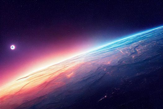 3d rendered Space Art: Alien Planet - A Fantasy Landscape with purple skies