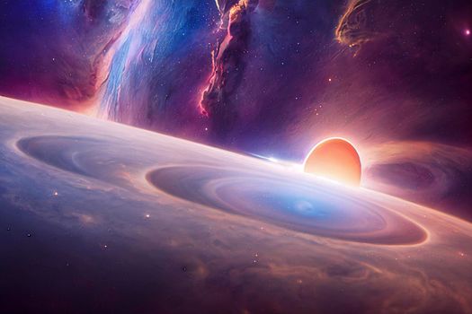 Amazing sci-fi background - supernatural extraterrestrial life form in deep outer space, another world