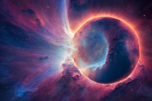 Beautiful multicolor landscape of an alien planet