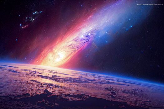 Amazing sci-fi background - supernatural extraterrestrial life form in deep outer space, another world