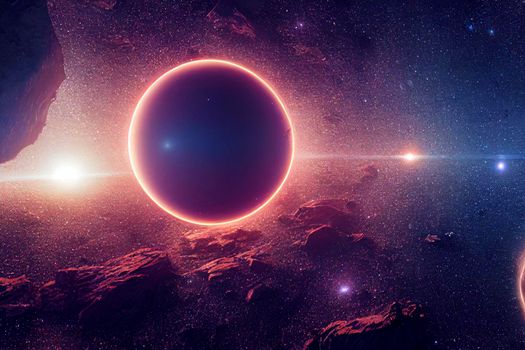 Amazing sci-fi background - supernatural extraterrestrial life form in deep outer space, another world