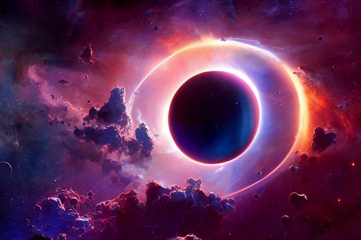 Beautiful multicolor landscape of an alien planet