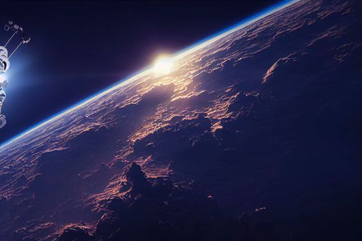 Amazing sci-fi background - supernatural extraterrestrial life form in deep outer space, another world