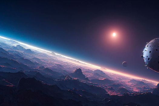 Amazing sci-fi background - supernatural extraterrestrial life form in deep outer space, another world