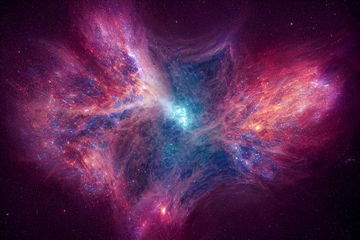 Beautiful multicolor landscape of an alien planet