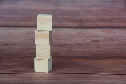 Wooden blocks with customizable space for text or ideas. Copy space.