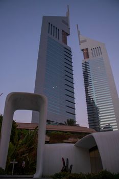 View of a Jemeirah Emirates towers and first in the world 3d printed office. Dubai, UAE. Outdoors