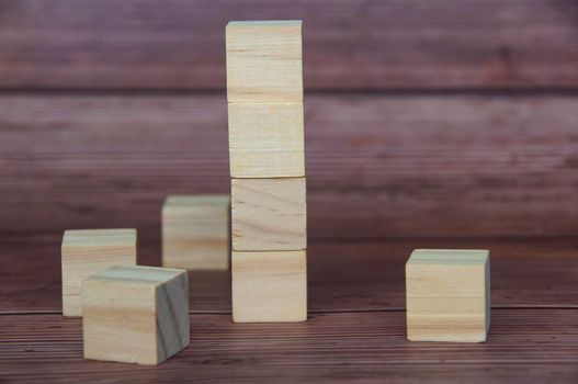 Wooden block with customizable space for text or ideas. Copy space.