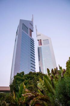 View of a Jemeirah Emirates towers. Dubai, UAE. Outdoors