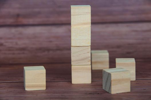 Wooden block with customizable space for text or ideas. Copy space.
