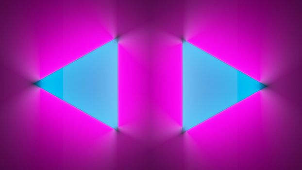 Neon triangle purple background. Futuristic technology purple wallpaper.