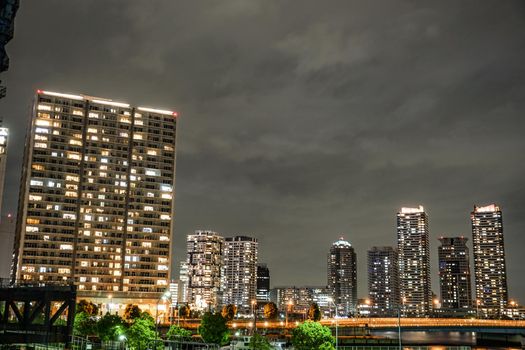Night view of Yokohama, Minato Mirai. Shooting Location: Yokohama-city kanagawa prefecture