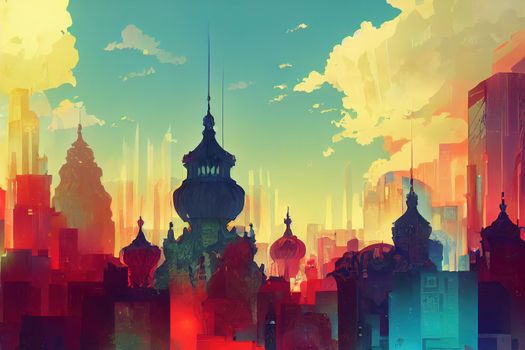 Bucharest. High quality 2d illustration