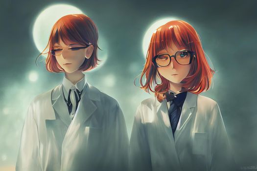 Biochemists. High quality 2d illustration