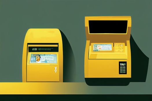 Automatic Teller Machine Service. High quality 2d illustration