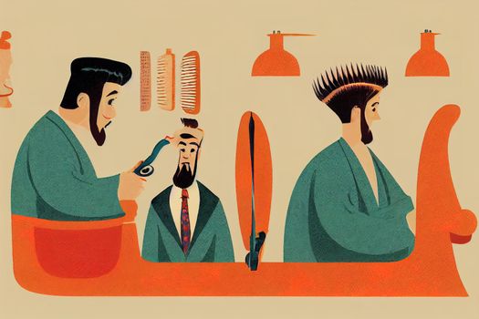 Barbers. High quality 2d illustration