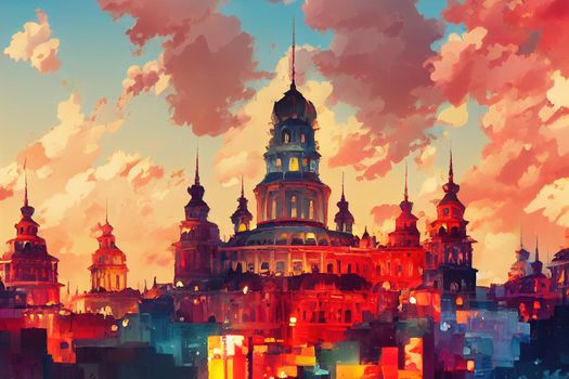 Bucharest. High quality 2d illustration