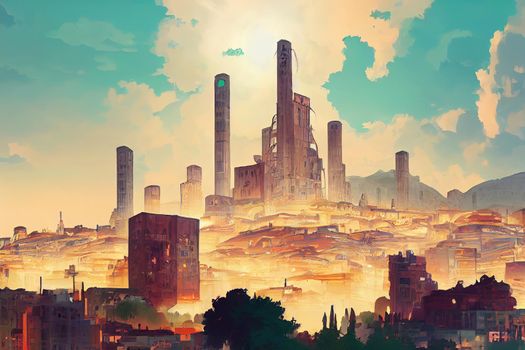 Athens. High quality 2d illustration