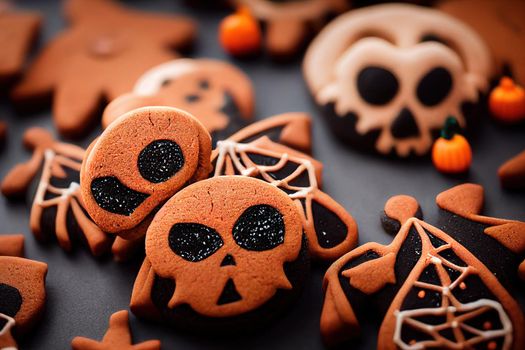 Halloween Gingerbread Cookies. High quality 2d illustration
