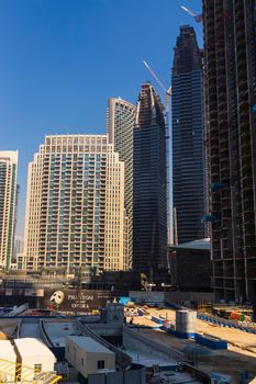 Dubai, UAE - 02.04.2021 Construction site in downtown