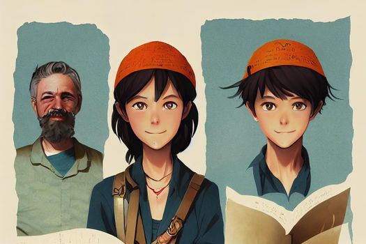 Archeology Teacher. High quality 2d illustration