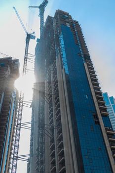 Dubai, UAE - 02.04.2021 Shot of a skyscraper in Dubai downtown