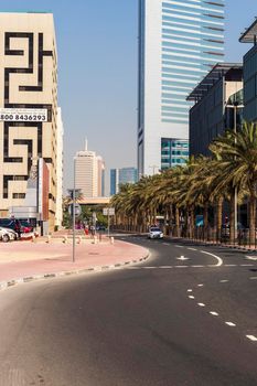 Dubai, UAE - 02.04.2021 Financial center road
